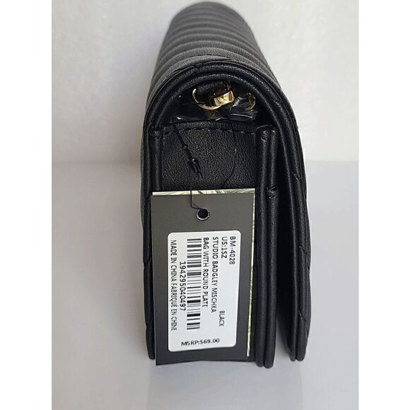 NWT BADGLEY MISCHKA Small Camera Crossbody Bag Black With Circle Logo MSRP$69 - Picture 4 of 15